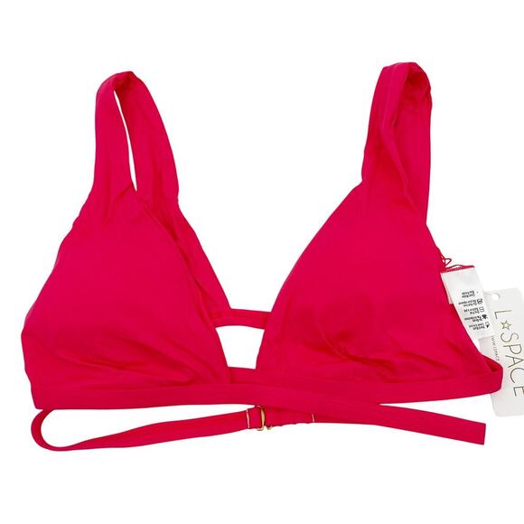 L*Space Avery Strappy Bikini Top in Hot Cherry Size Medium NEW With Tags! - Picture 4 of 6